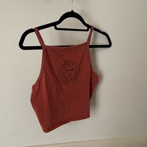 High neck rust colored tank top